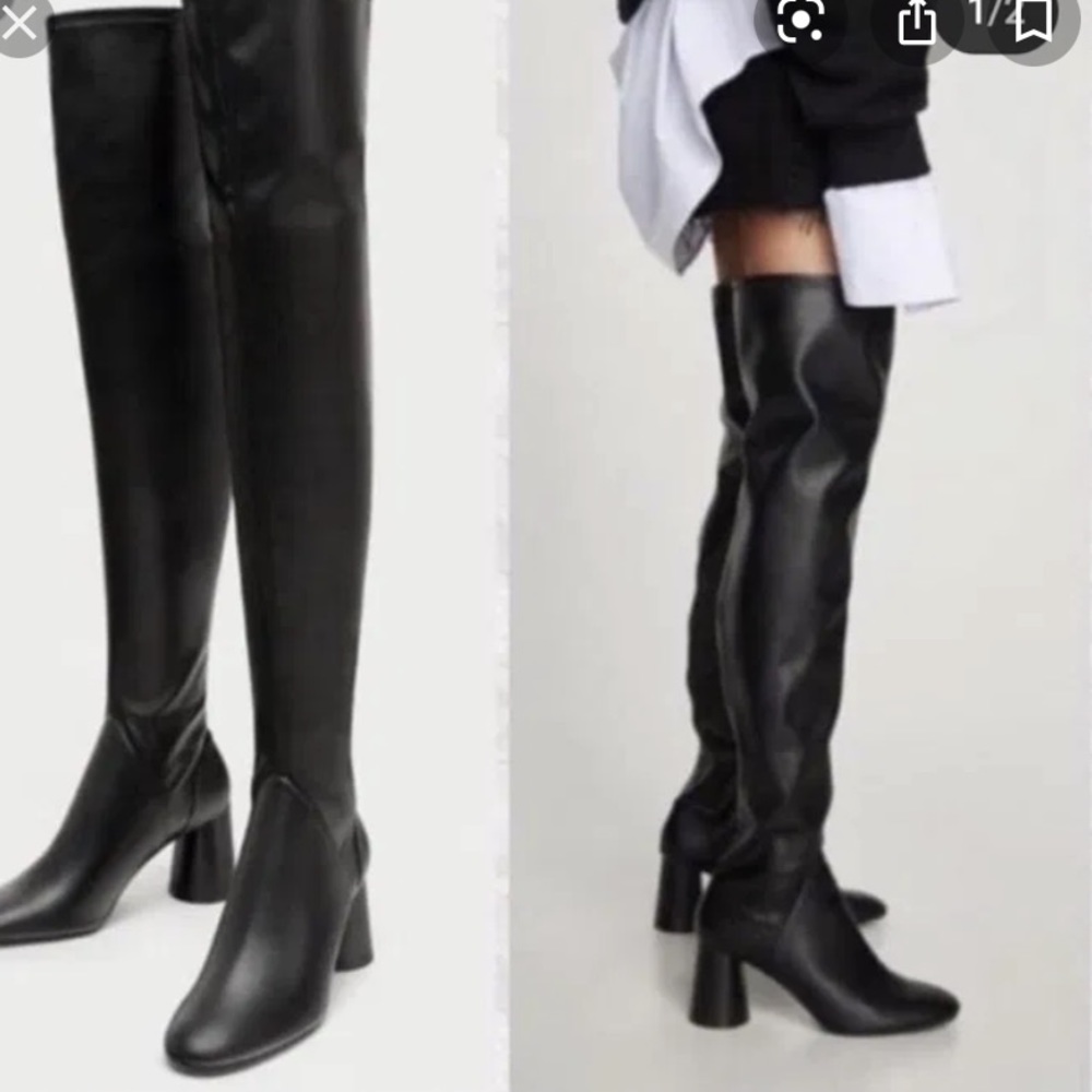 Zara Black Over the Knee Boots